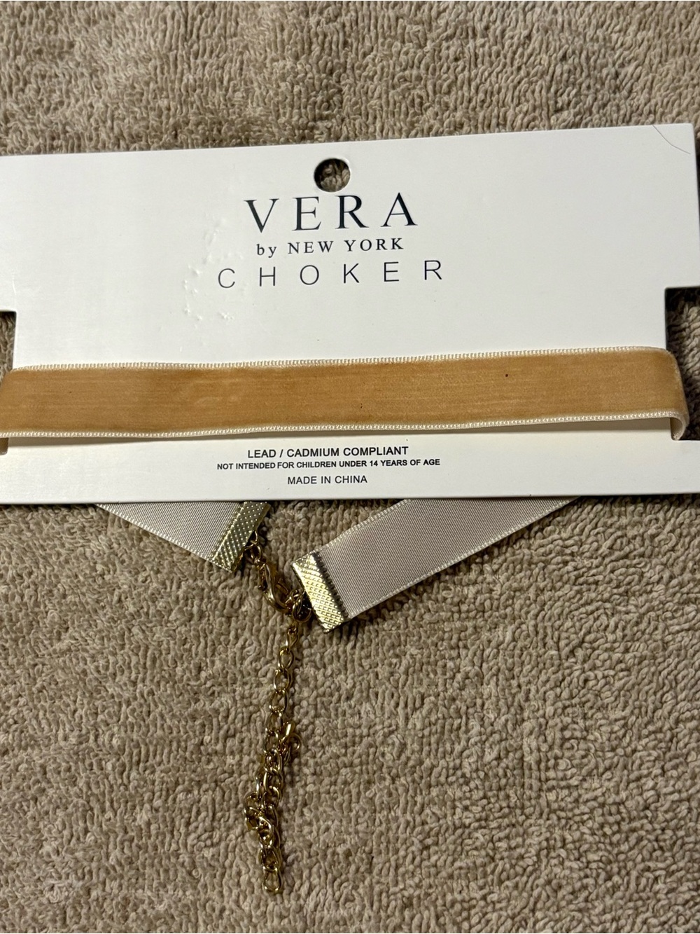 Tan Velvet Choker Necklace